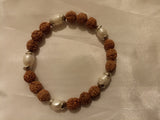 Rudraksha & Pearl - Wrist Mala