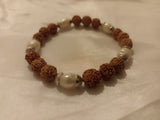 Rudraksha & Pearl - Wrist Mala