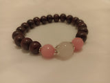 Redwood with Rose Quartz Stones Wrist Mala