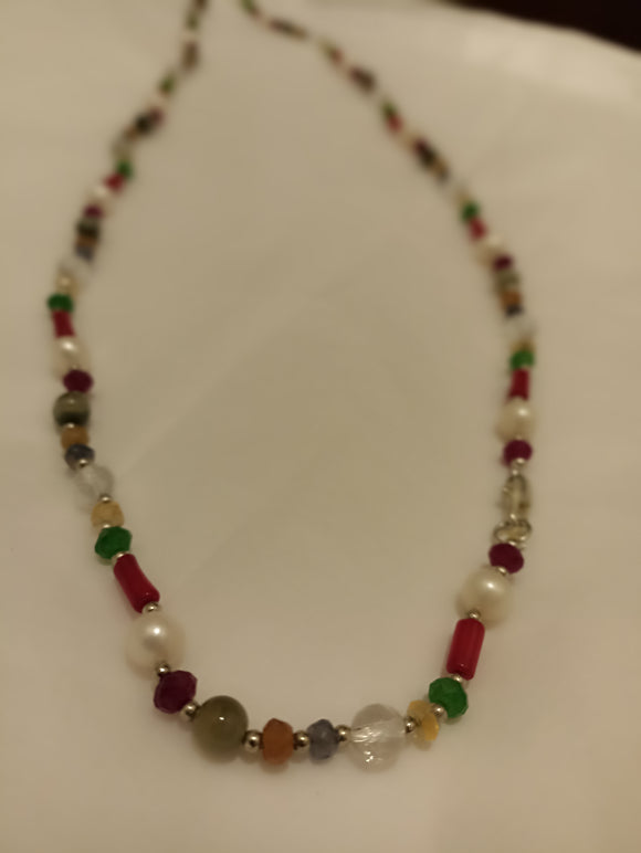 Mala - Astro 9 - Round Stones - Silver