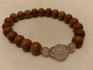 Sandalwood with Stone Wrist Mala