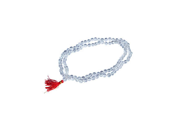 Tumble Cut Crystal Mala 108 Large Bead