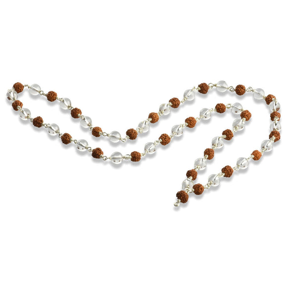Rudraksha and Crystal Mala - 54 Beads
