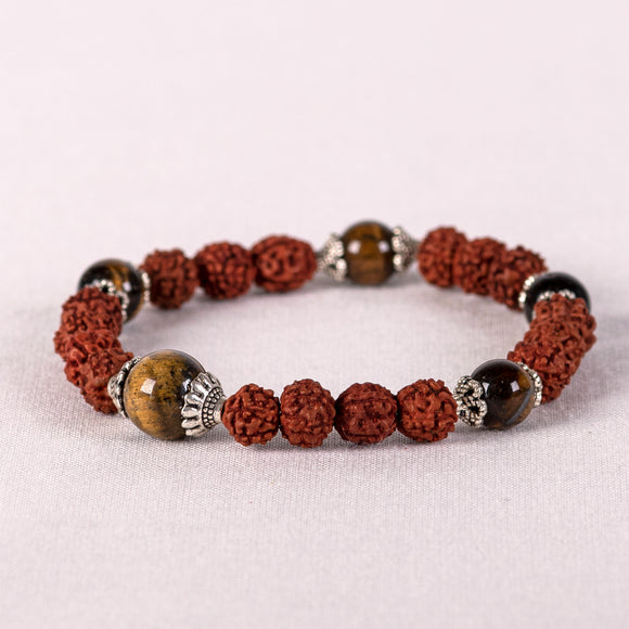 Tiger Eye Gemstone Wrist Mala-Bracelet