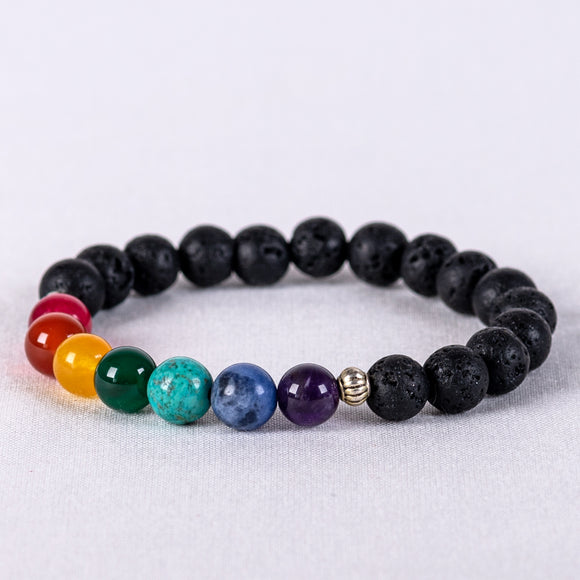 Chakra Lava Wrist Mala-Bracelet